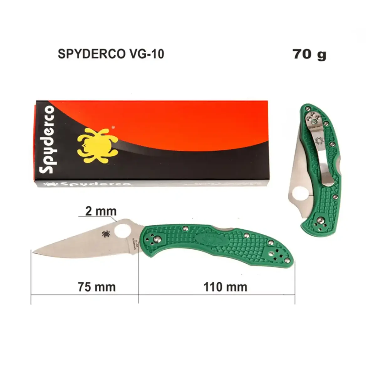 Ніж складний Delica 4 Green (a3256) - Зображення 1
