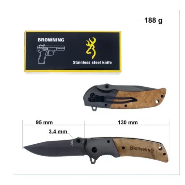 Складаний туристичний ніж Browning 354 з дерев’яною рукояткою