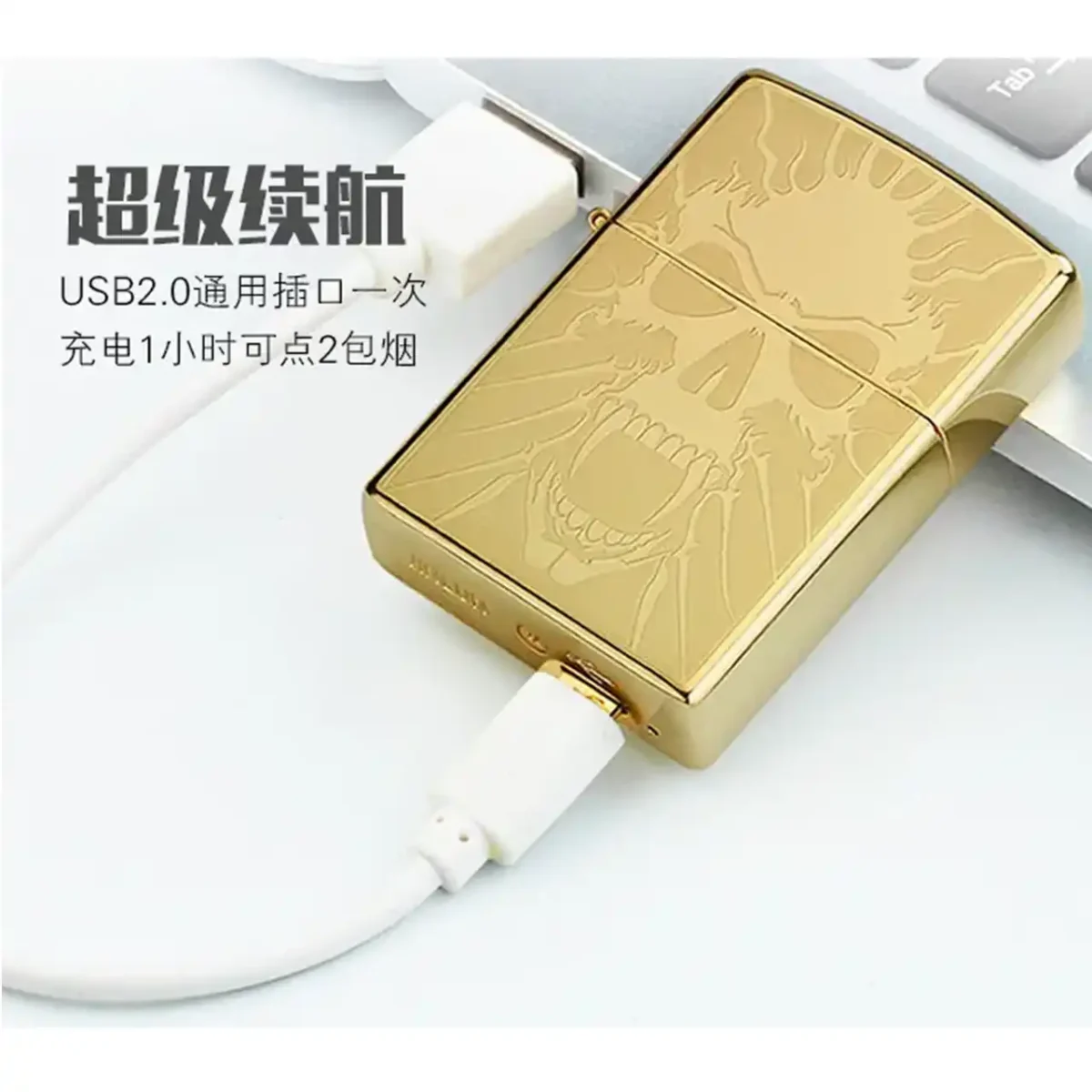 USB-запальничка 4706 з металу, у стилі бензинової, з плазмовою дугою