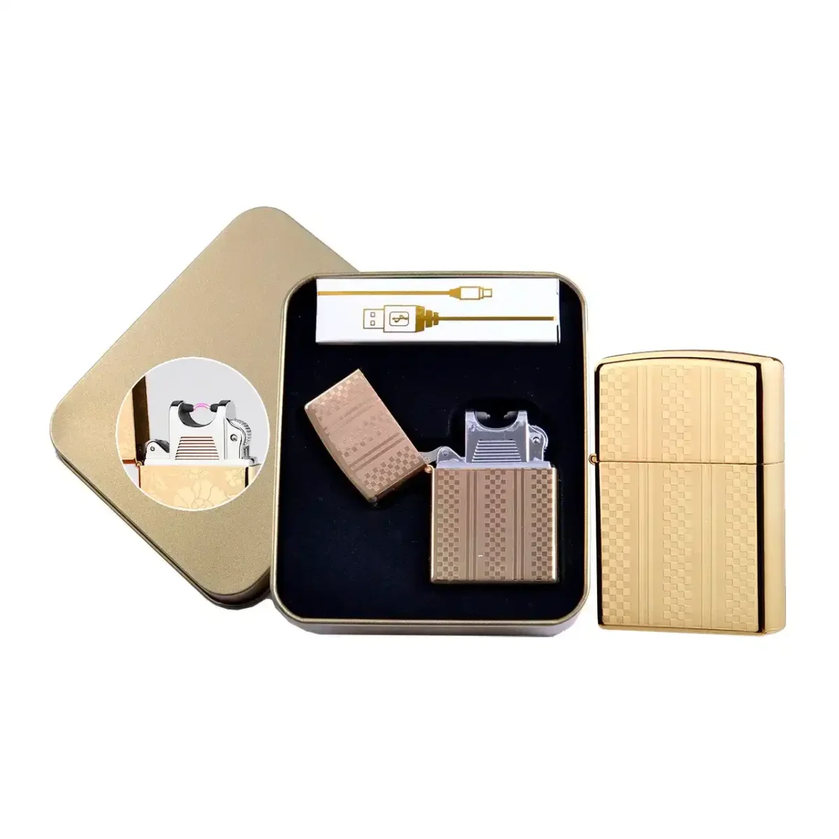 USB-запальничка 4706 з металу, у стилі бензинової, з плазмовою дугою