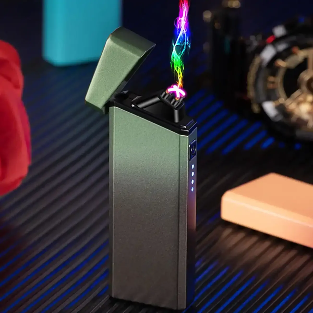 Сенсорна USB запальничка A33705 з плазмовим підпалом, метал + пластик