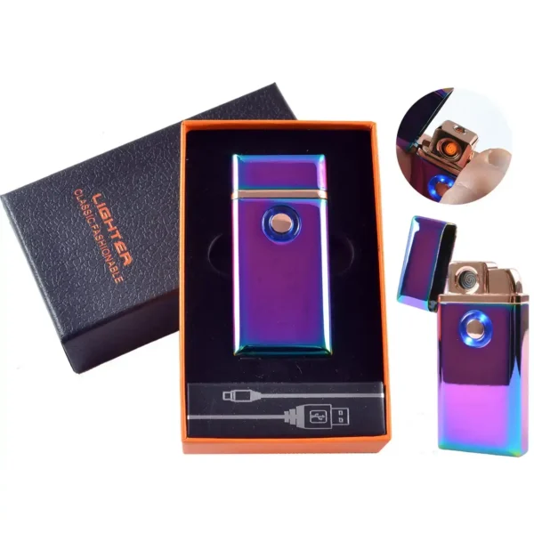 Комбінована запальничка USB HL-227 з турбо полум’ям і спіраллю, у стилі Colored Ice