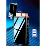 Запальничка USB HL-419 дугова та газова 2в1 з індикатором та ліхтариком