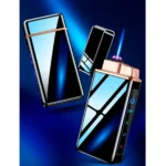 Запальничка USB HL-419 дугова та газова 2в1 з індикатором та ліхтариком