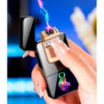 Запальничка USB HL-430 Premium з дисплеєм, ліхтариком та акумулятором 1000 mAh