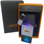 Запальничка USB HL-430 Premium з дисплеєм, ліхтариком та акумулятором 1000 mAh
