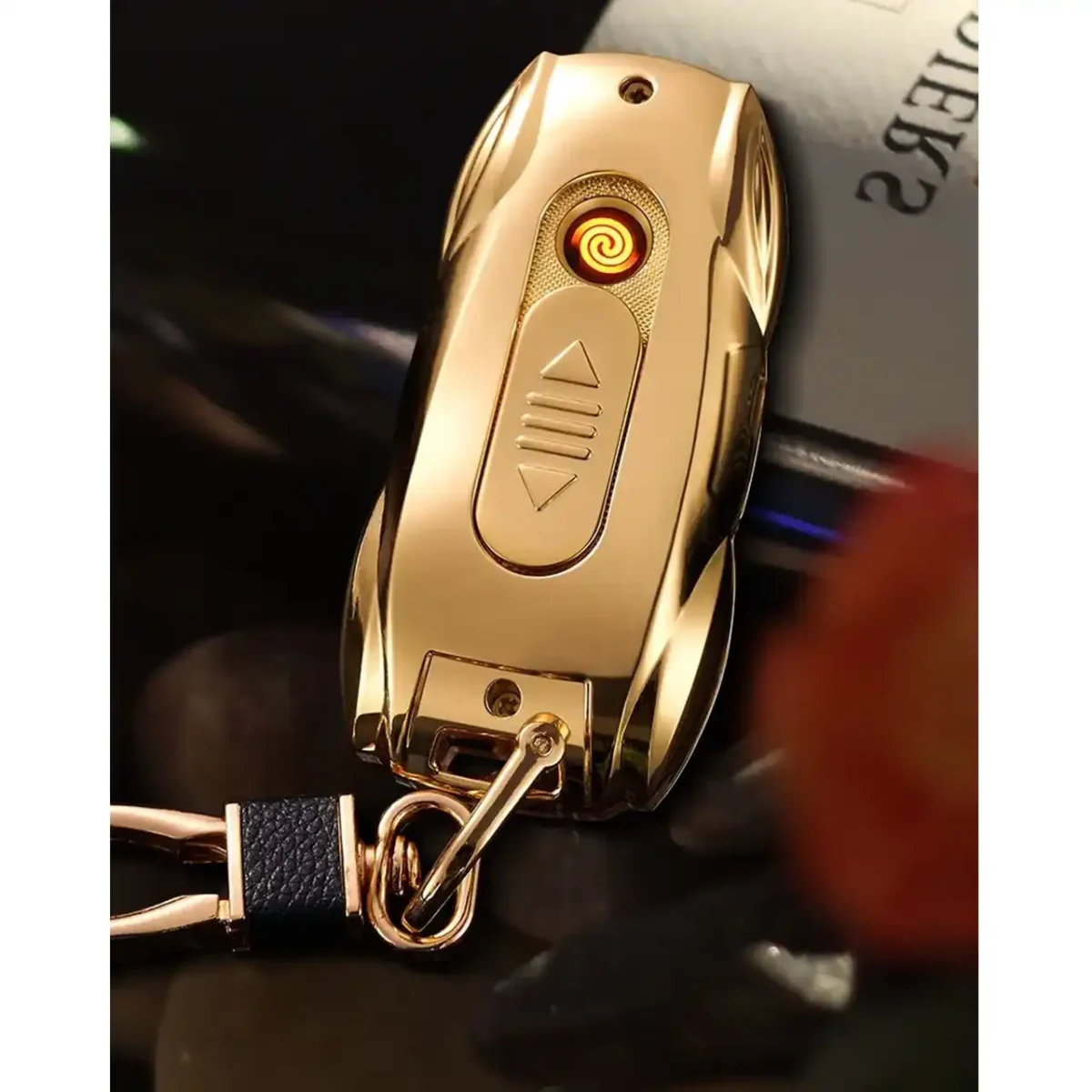Подовжена USB-запальничка HL-467 зі спіраллю розжарювання, підсвічуванням і брелоком