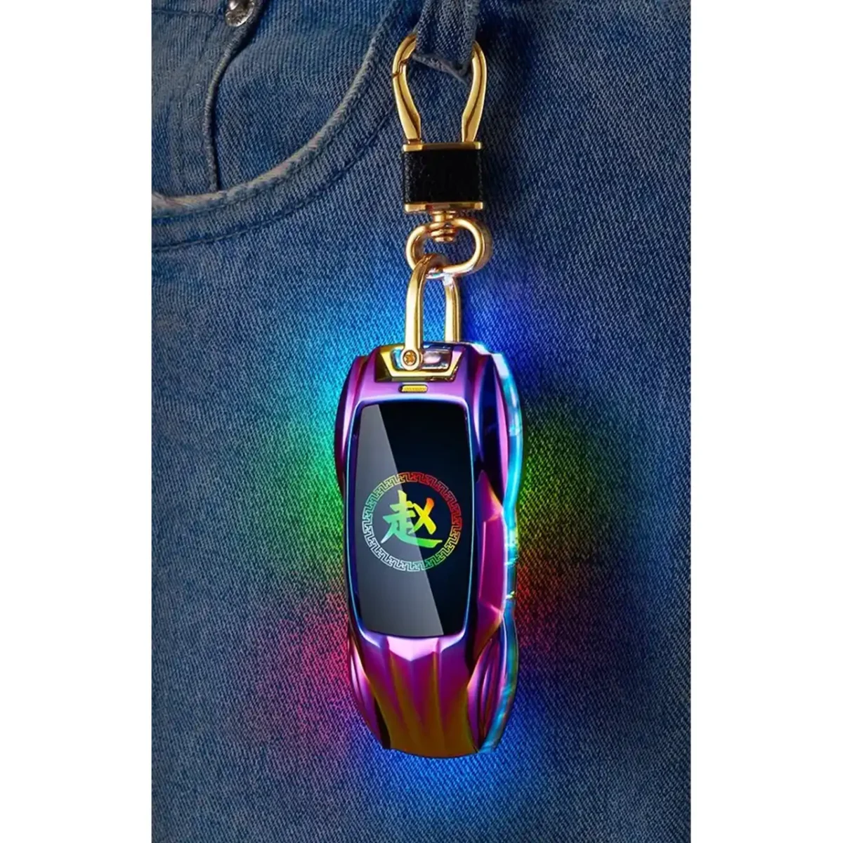 Подовжена USB-запальничка HL-467 зі спіраллю розжарювання, підсвічуванням і брелоком