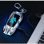 Подовжена USB-запальничка HL-467 зі спіраллю розжарювання, підсвічуванням і брелоком