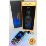 Подовжена USB-запальничка HL-467 зі спіраллю розжарювання, підсвічуванням і брелоком
