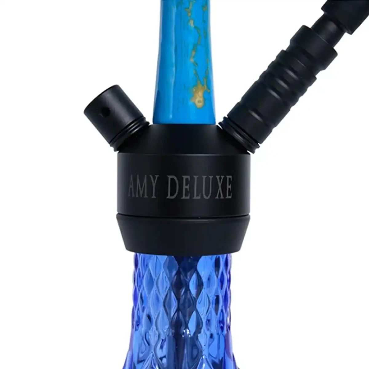 Кальян Amy Deluxe 127.02 BU синього кольору з алюмінієвою шахтою