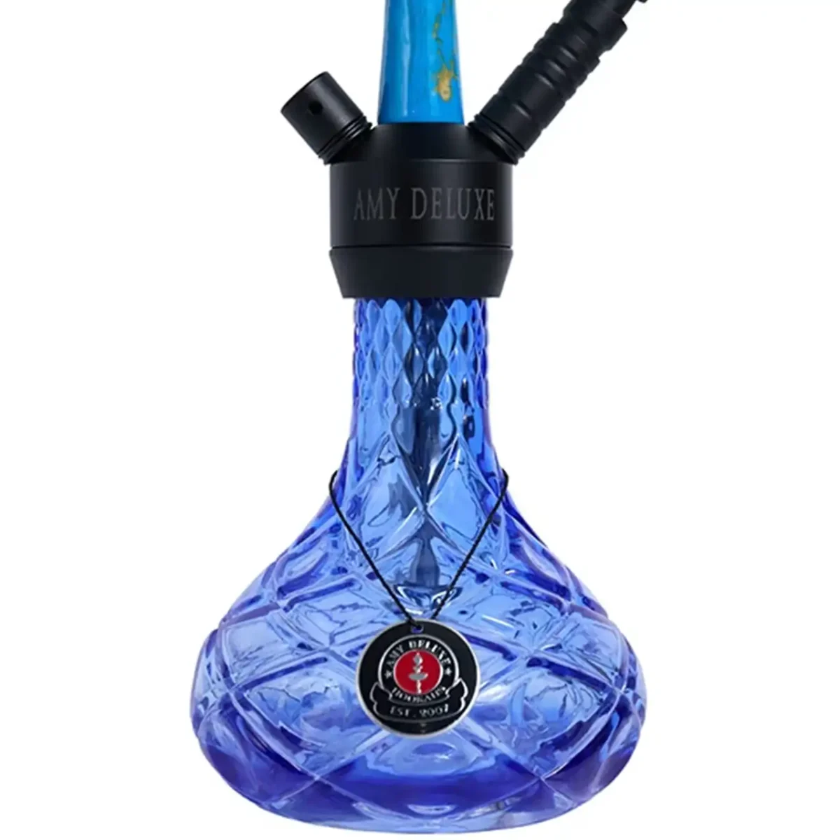 Кальян Amy Deluxe 127.02 BU синього кольору з алюмінієвою шахтою