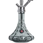 Кальян Amy Deluxe SS 20.01 BK висотою 70 см із нержавіючої сталі з чорною узорчатою колбою 2 л