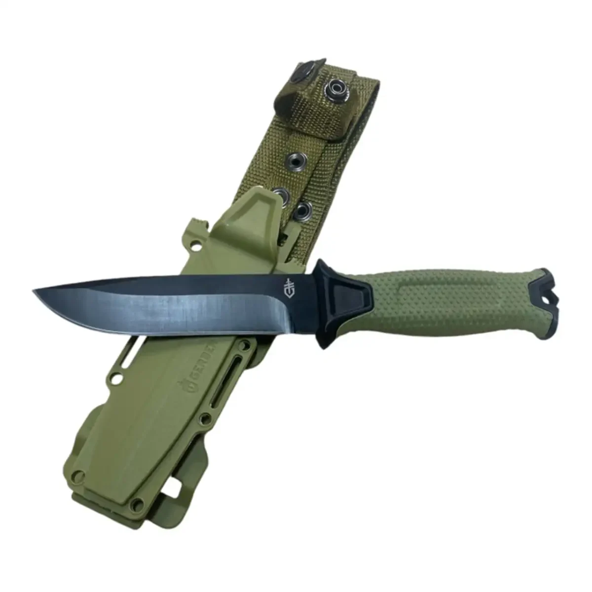 Тактичний ніж Gerber Strongarm FE зі сталевим клинком 420HC, рукояттю з антиковзним покриттям і кобурою Snap-in Molle