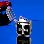 USB-запальничка A33678U4 з гербом України, подвійними дугами ARC та ліхтариком, водонепроникна, у подарунковій упаковці