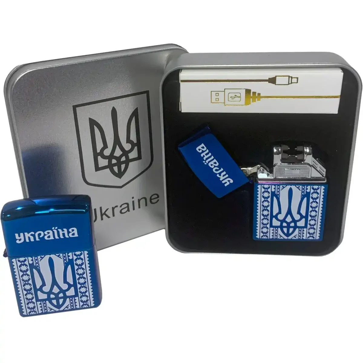 USB-запальничка HL-444 з акумулятором 1000 мАг у подарунковій коробці