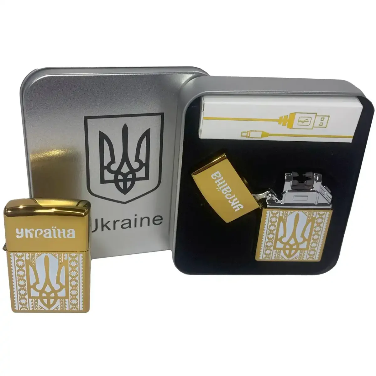 USB-запальничка HL-444 з акумулятором 1000 мАг у подарунковій коробці
