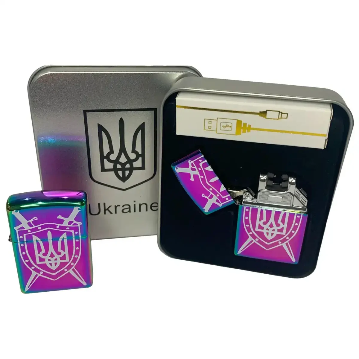 USB-запальничка HL-446 з акумулятором 1000 мАг у подарунковій коробці