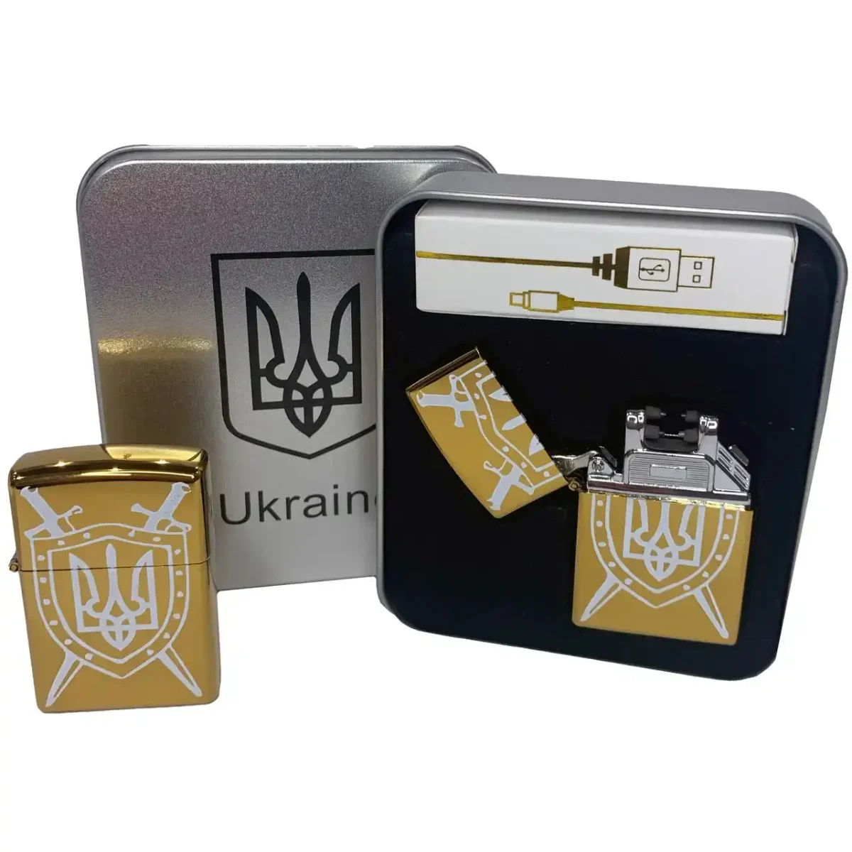 USB-запальничка HL-446 з акумулятором 1000 мАг у подарунковій коробці