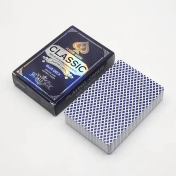 Гральні карти 395-12 Classic Blue пластикові 54 карти для покеру, синя колода