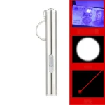Металевий лазер-брелок ZK-9343-Ultra-glow із трьома режимами роботи — LED, UV і лазер
