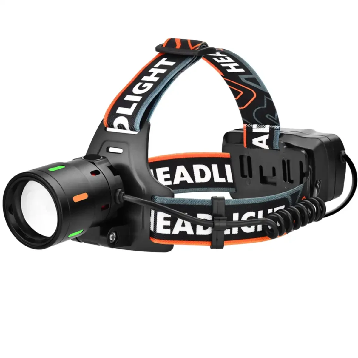 Налобний ліхтар NIGHT VISION BL-T207-TG із зумом і флуоресцентним корпусом