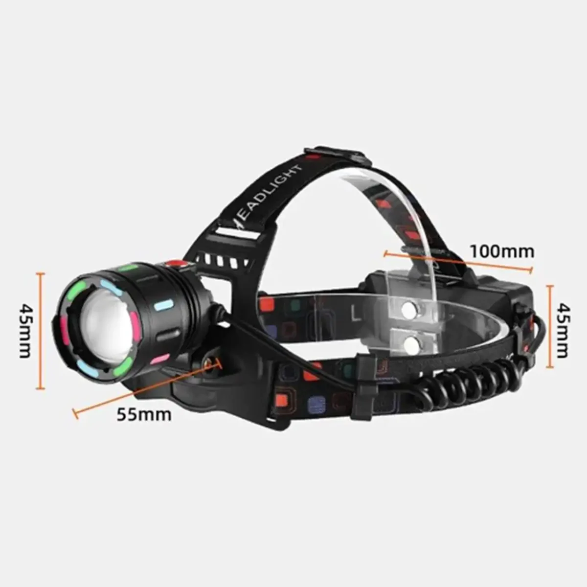 Налобний ліхтар NIGHT VISION SY-8087 TG із флуоресцентним корпусом і зумом