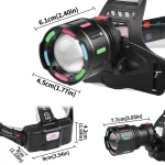 Налобний ліхтар NIGHT VISION SY-8087 TG із флуоресцентним корпусом і зумом