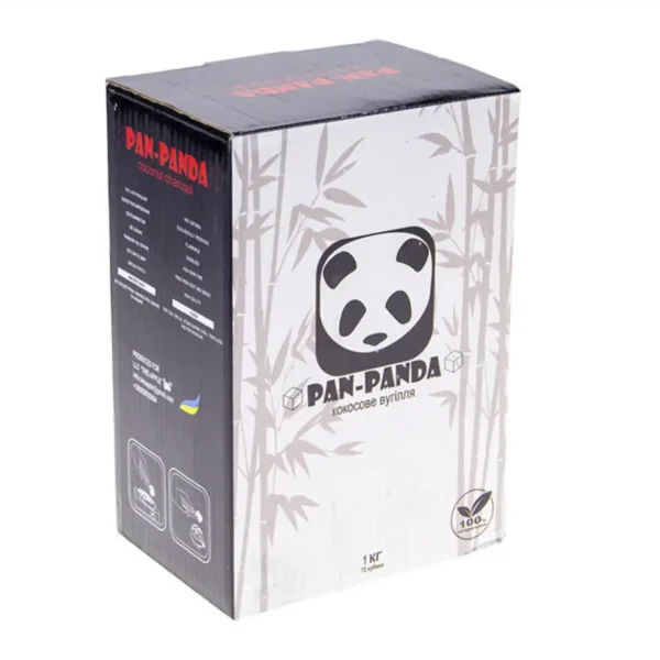 Кокосове вугілля Pan-Panda 1 кг 72 кубики для кальяну, натуральне індонезійське
