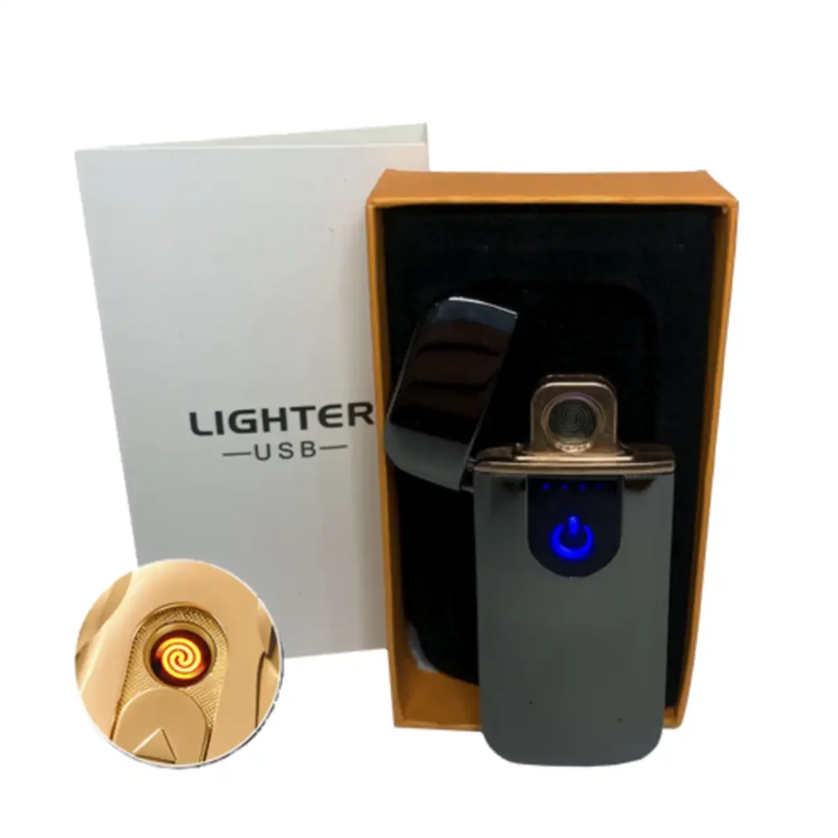 Запальничка USB HL-520 із акумулятором 1000 mAh, індикатором заряду та USB-інтерфейсом